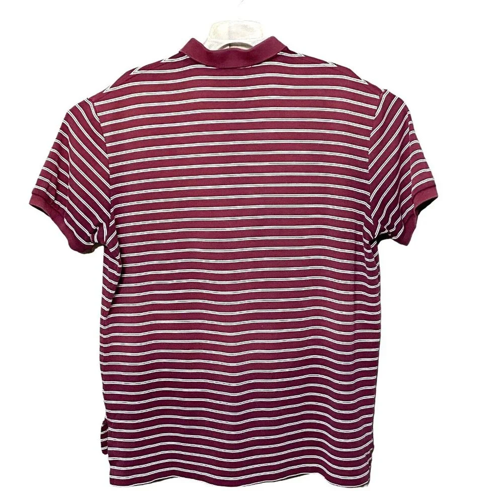 Polo Ralph Lauren Polo Shirt Adult XL Red White Striped‎ 100% Cotton Read Cond